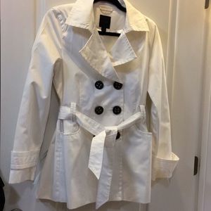 Express White Rain Trench Coat